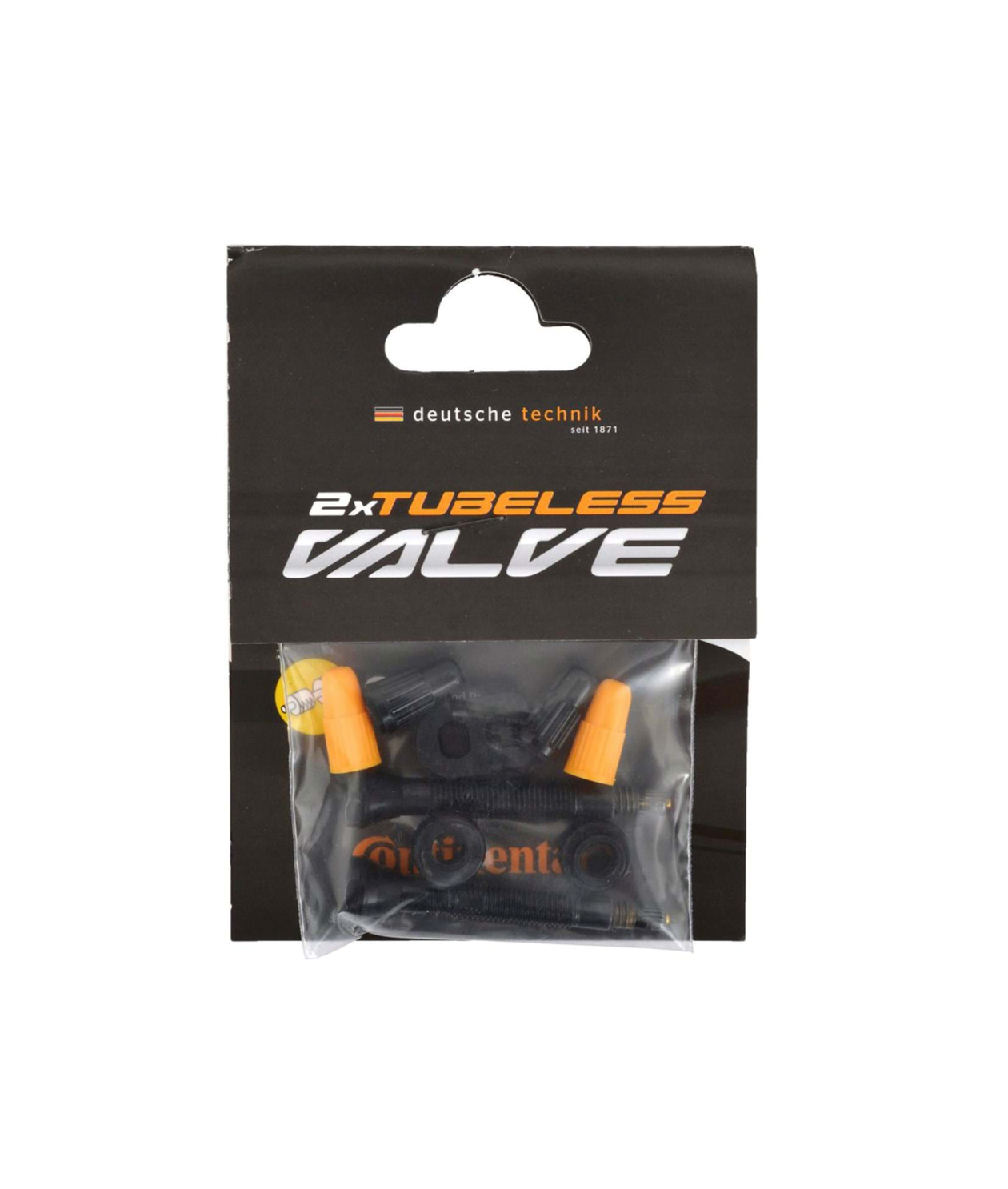 CONTINENTAL TUBLESS VALVE SET PRESTA (2PCS): BLACK 40MM