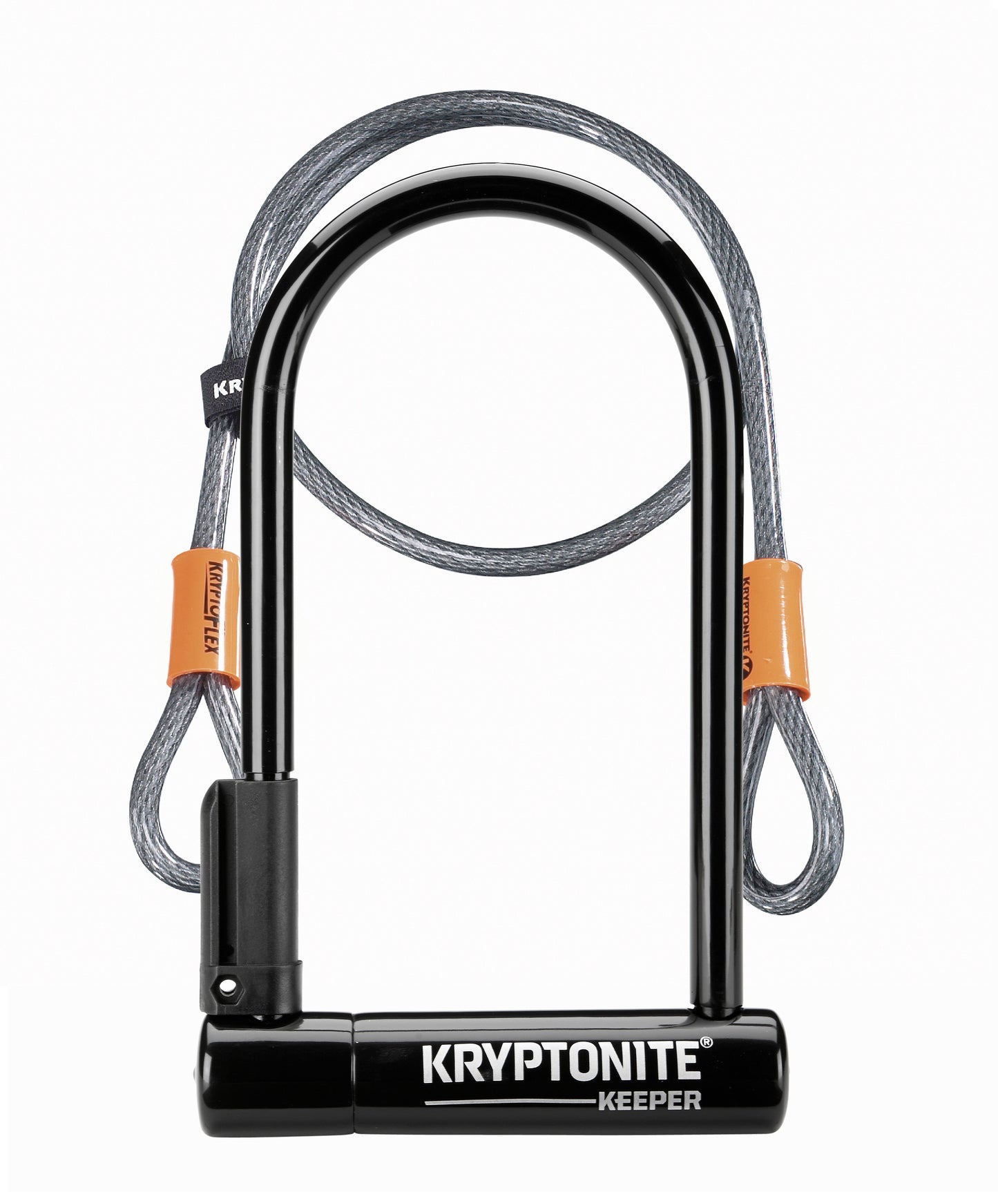 Kryptonite Keeper 12 Standard U-Lock with 4 foot Kryptoflex cable Sold Secure Silver